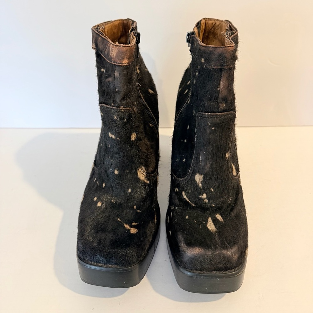 Jeffrey Campbell Havana Last Black and Brown Platform Ankle Boots Size 10 - Picture 7 of 10